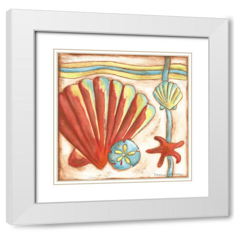Pop Shells II White Modern Wood Framed Art Print with Double Matting by Slocum, Nancy