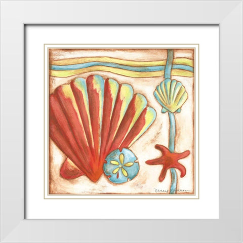 Pop Shells II White Modern Wood Framed Art Print with Double Matting by Slocum, Nancy