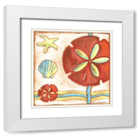 Pop Shells III White Modern Wood Framed Art Print with Double Matting by Slocum, Nancy