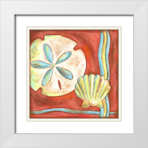 Pop Shells IV White Modern Wood Framed Art Print with Double Matting by Slocum, Nancy
