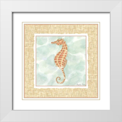 Ocean Seahorse White Modern Wood Framed Art Print with Double Matting by Zarris, Chariklia