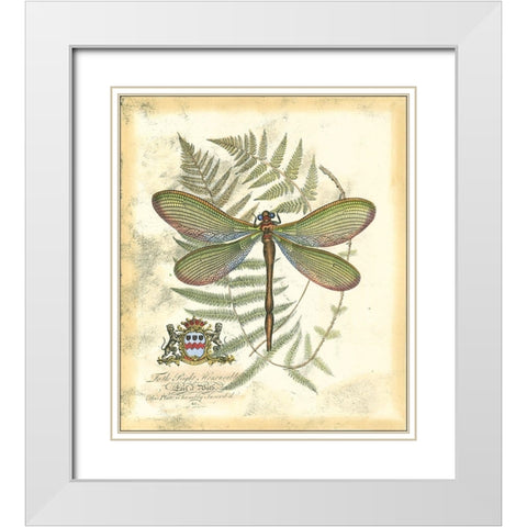 Mini Regal Dragonfly II White Modern Wood Framed Art Print with Double Matting by Vision Studio