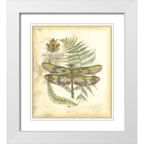 Mini Regal Dragonfly IV White Modern Wood Framed Art Print with Double Matting by Vision Studio