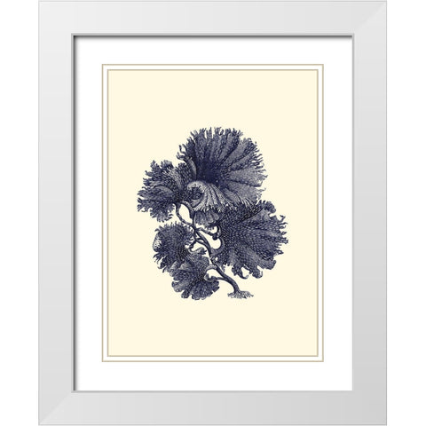 Indigo Kelp I White Modern Wood Framed Art Print with Double Matting by Vision Studio