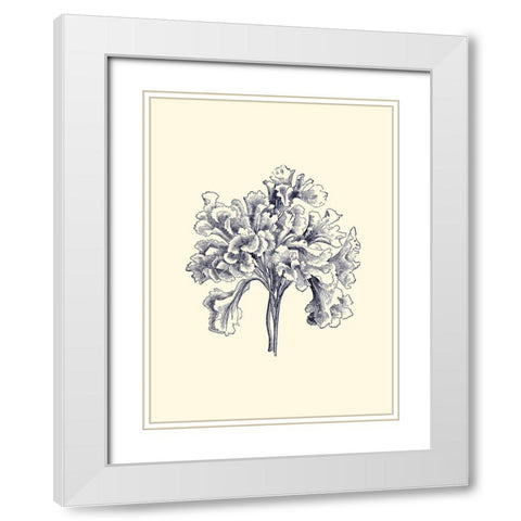 Indigo Kelp III White Modern Wood Framed Art Print with Double Matting by Vision Studio