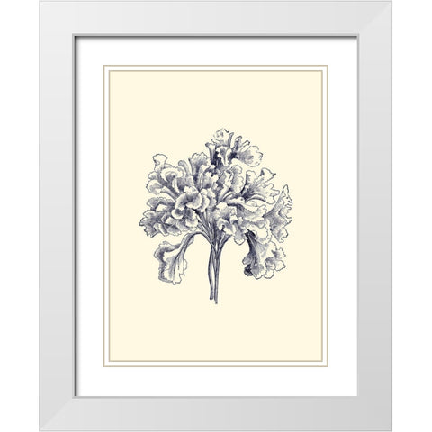 Indigo Kelp III White Modern Wood Framed Art Print with Double Matting by Vision Studio