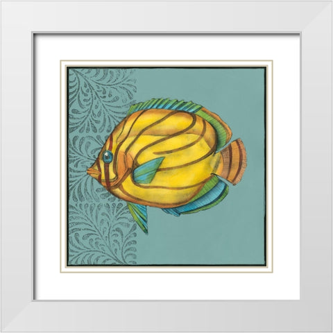 Small Tropical Fantasy IV White Modern Wood Framed Art Print with Double Matting by Goldberger, Jennifer