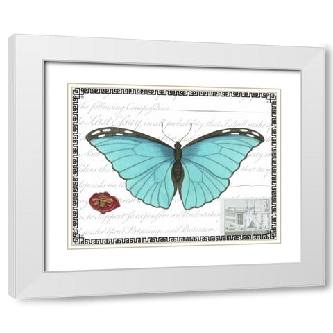Butterfly Prose IV White Modern Wood Framed Art Print with Double Matting by Vision Studio