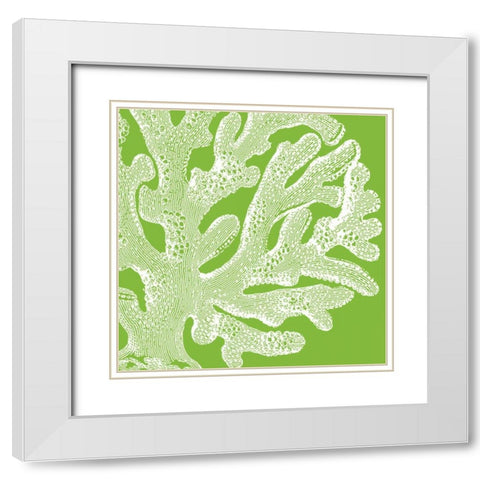 Saturated Coral II White Modern Wood Framed Art Print with Double Matting by Vision Studio