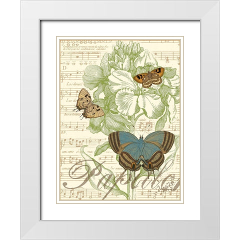 Papillon Melange I White Modern Wood Framed Art Print with Double Matting by Vision Studio