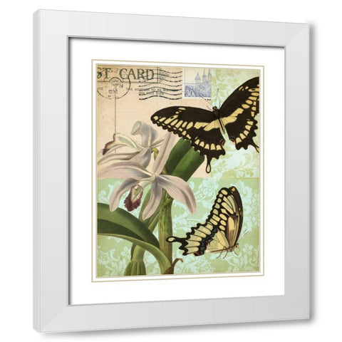 Natures Tapestry II White Modern Wood Framed Art Print with Double Matting by Vision Studio