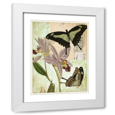 Natures Tapestry III White Modern Wood Framed Art Print with Double Matting by Vision Studio