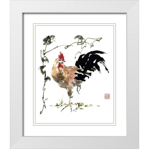Of All He Surveys White Modern Wood Framed Art Print with Double Matting by Parker, Nan Rae
