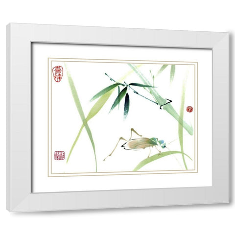 Cricket White Modern Wood Framed Art Print with Double Matting by Parker, Nan Rae