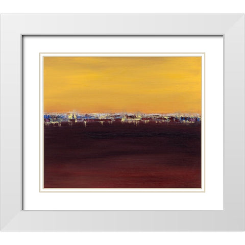 Harbor Light II White Modern Wood Framed Art Print with Double Matting by Gordon, Sharon
