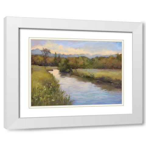 Camp Springs Farm White Modern Wood Framed Art Print with Double Matting by Weber, Mary Jean