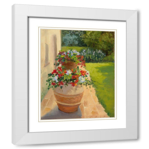 Urns by the Villa White Modern Wood Framed Art Print with Double Matting by Weber, Mary Jean