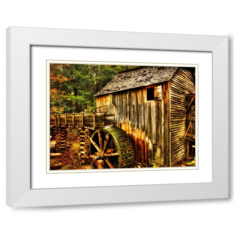 Water Wheel White Modern Wood Framed Art Print with Double Matting by Head, Danny