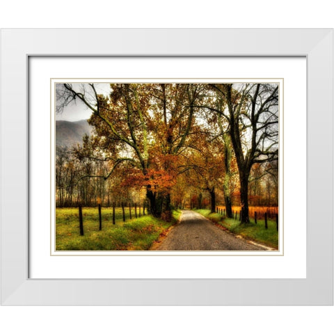Rainy Morning on Sparks Lane White Modern Wood Framed Art Print with Double Matting by Head, Danny