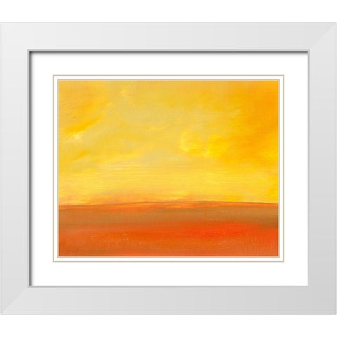 The Plains I White Modern Wood Framed Art Print with Double Matting by Gordon, Sharon