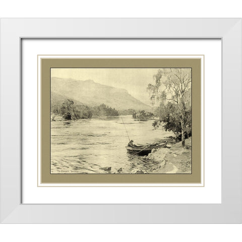 On the River III White Modern Wood Framed Art Print with Double Matting by Briggs, Ernest