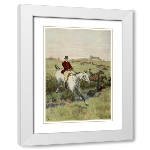 The First Jump White Modern Wood Framed Art Print with Double Matting by Blinks, Thomas