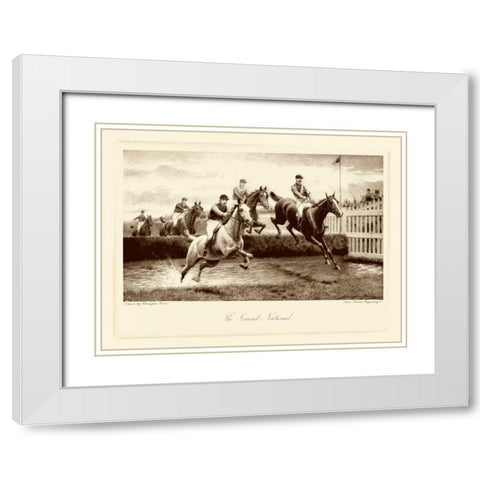 The Grand National White Modern Wood Framed Art Print with Double Matting by Bird, Harington