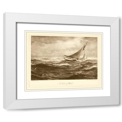 A Gale of Wind White Modern Wood Framed Art Print with Double Matting by Henry, Napier