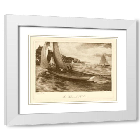 Falmouth Harbor White Modern Wood Framed Art Print with Double Matting by Henry, Napier