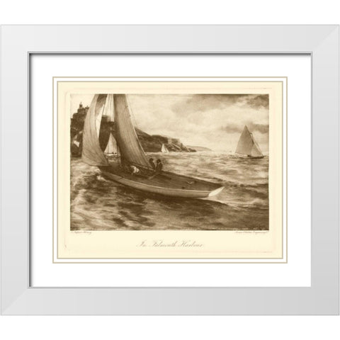 Falmouth Harbor White Modern Wood Framed Art Print with Double Matting by Henry, Napier