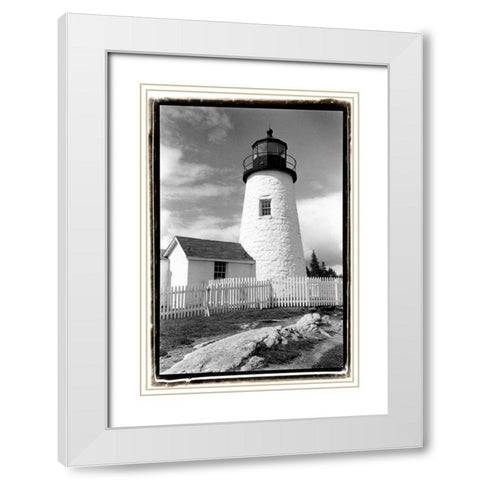 Pemaquid Point Light, Maine I White Modern Wood Framed Art Print with Double Matting by DeNardo, Laura