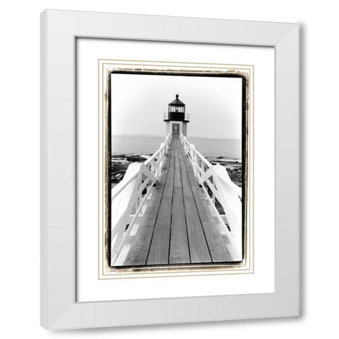 Marshall Point Light, Maine White Modern Wood Framed Art Print with Double Matting by DeNardo, Laura