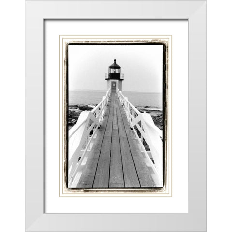 Marshall Point Light, Maine White Modern Wood Framed Art Print with Double Matting by DeNardo, Laura