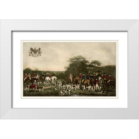 SirRichardSuttonandtheQuornHounds White Modern Wood Framed Art Print with Double Matting by Grant, Sir Francis