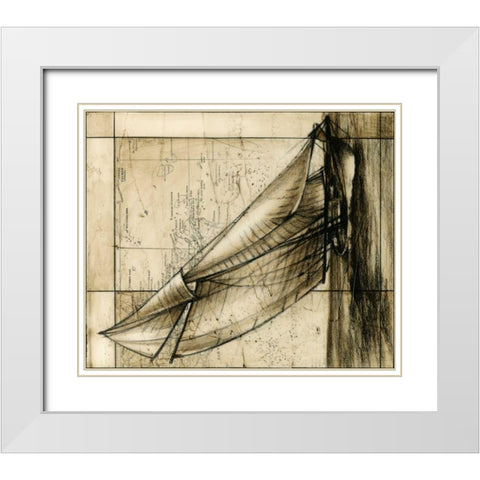 Tradewinds II White Modern Wood Framed Art Print with Double Matting by Harper, Ethan