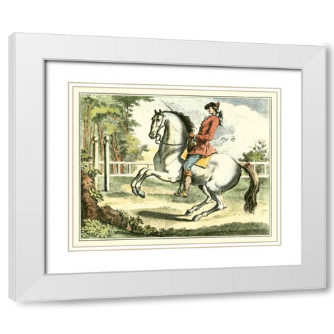 Equestrian Training II White Modern Wood Framed Art Print with Double Matting by Diderot, Denis