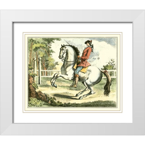 Equestrian Training II White Modern Wood Framed Art Print with Double Matting by Diderot, Denis