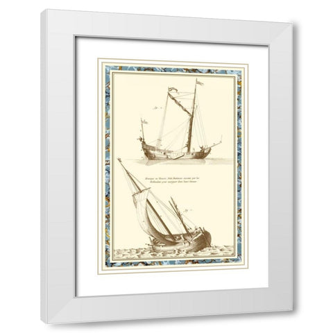Ship Schematics II White Modern Wood Framed Art Print with Double Matting by Vision Studio