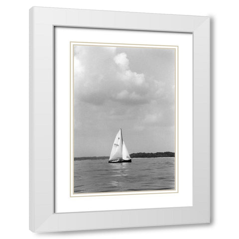 Ocean Breeze IV White Modern Wood Framed Art Print with Double Matting by DeNardo, Laura