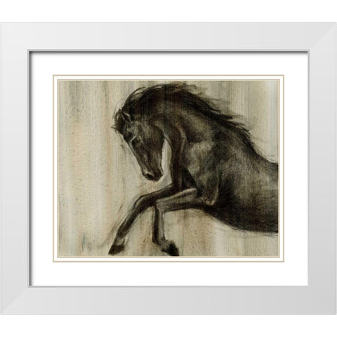 Dynamic Stallion II White Modern Wood Framed Art Print with Double Matting by Harper, Ethan