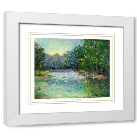 A Bend in the River White Modern Wood Framed Art Print with Double Matting by Weber, Mary Jean