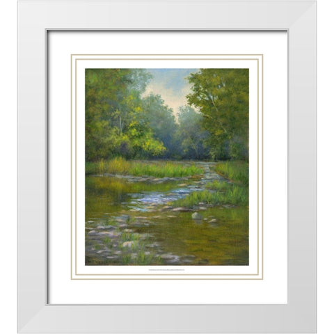 OBannon Creek White Modern Wood Framed Art Print with Double Matting by Weber, Mary Jean