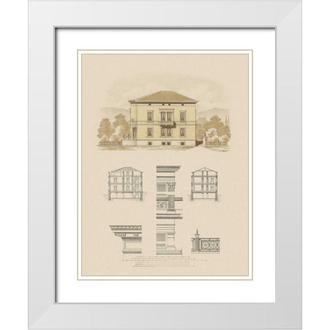 Estate and Plan II White Modern Wood Framed Art Print with Double Matting by Carlsruche