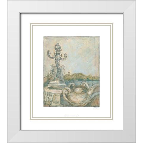 View of Paris I White Modern Wood Framed Art Print with Double Matting by Harper, Ethan