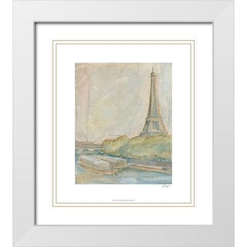 View of Paris II White Modern Wood Framed Art Print with Double Matting by Harper, Ethan