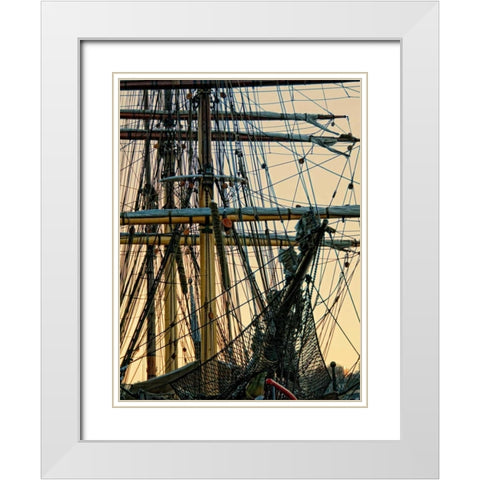 Rigging I White Modern Wood Framed Art Print with Double Matting by Head, Danny