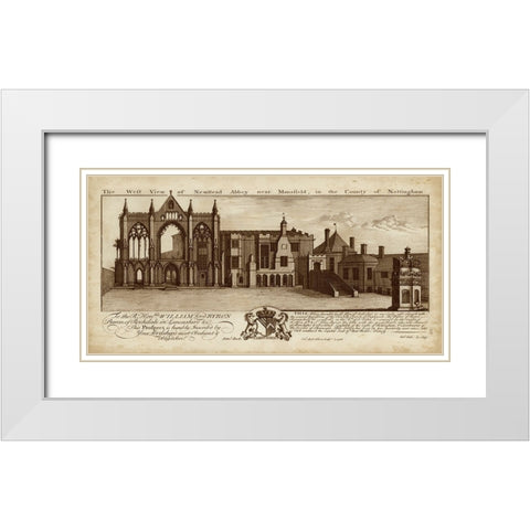 View of Newstead Abbey White Modern Wood Framed Art Print with Double Matting by Buck, Nathaniel