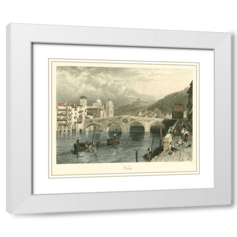 Verona White Modern Wood Framed Art Print with Double Matting by Birke/Foster