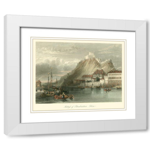 Fortress on the Rhine White Modern Wood Framed Art Print with Double Matting by Leitch, W.L.