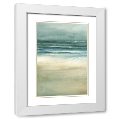 Tranquil Sea I White Modern Wood Framed Art Print with Double Matting by Goldberger, Jennifer